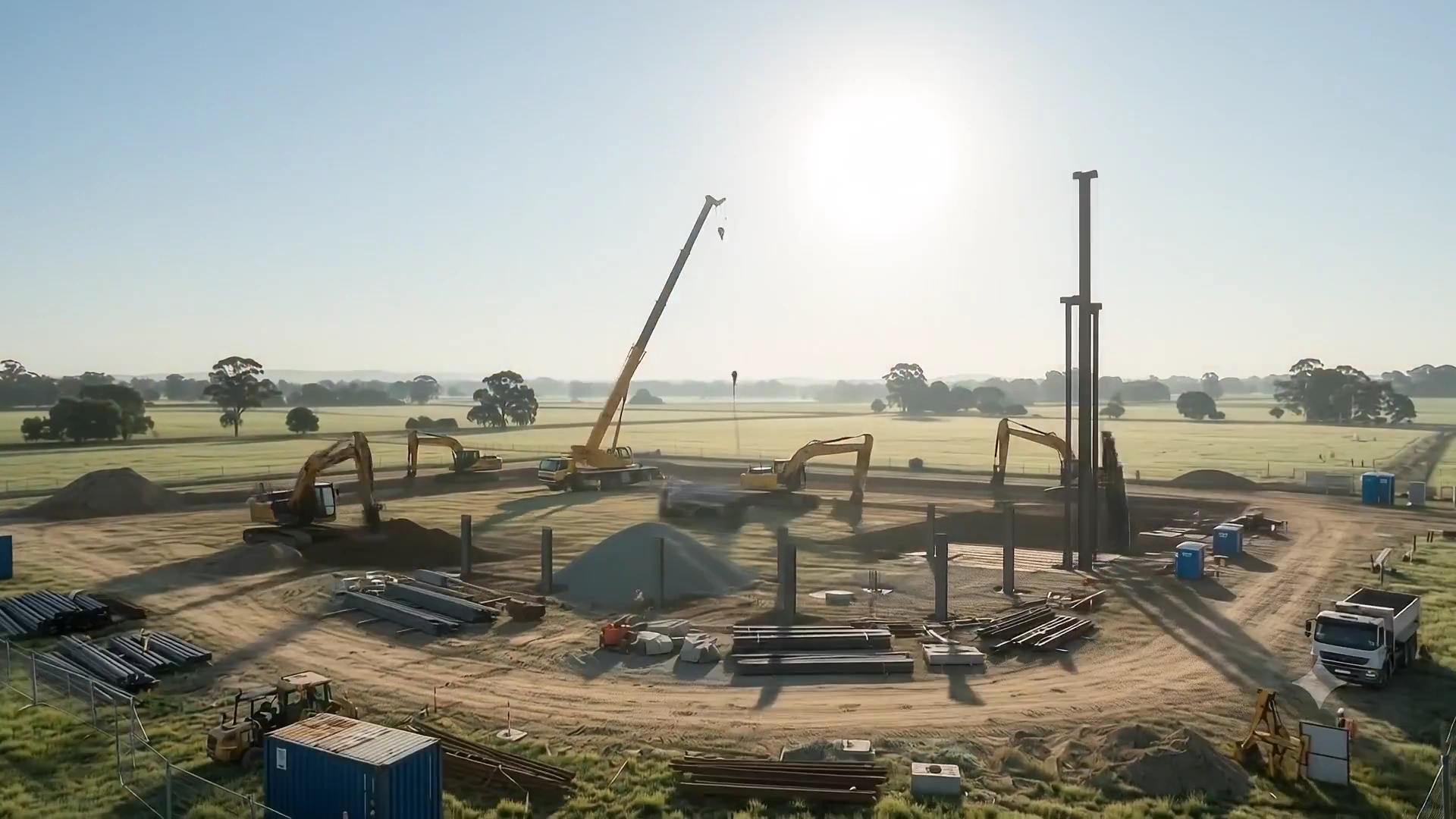Cranes And Crews Raise A Stadium From Dawn To Floodlit Glory