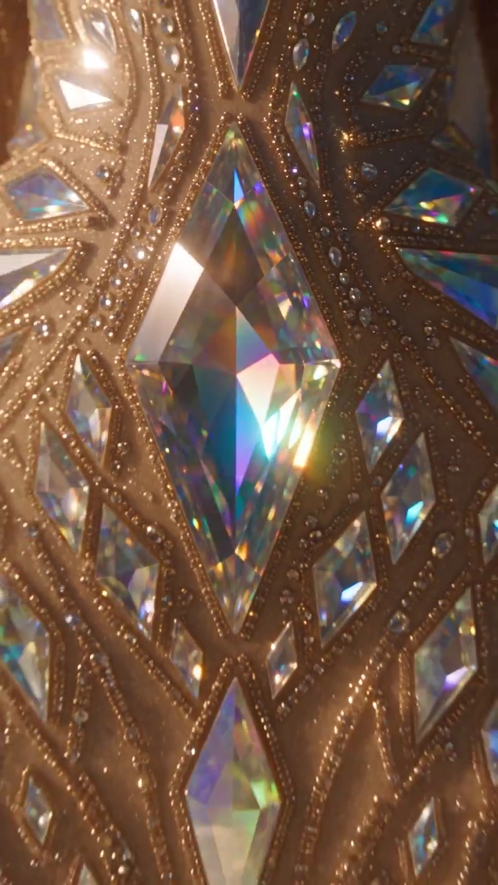 Radiant Sunbeams Shatter Through Crystal Arches Around Dancing Muse