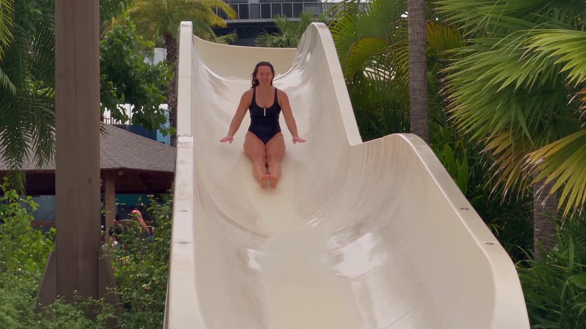Six Chaotic Water Slide Wipeouts With One Fearless Dark-Haired Rider