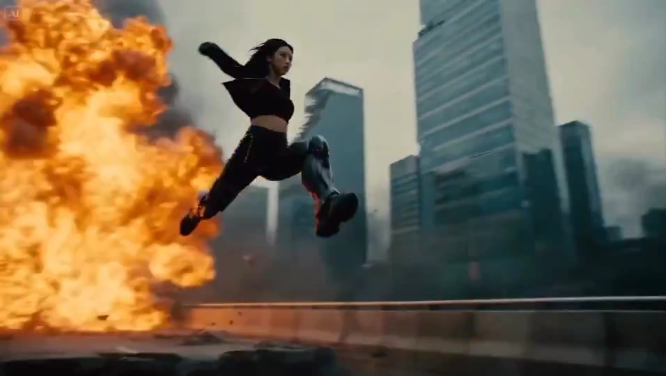 Mechanical Wings Erupt As She Battles Monstrous Beast In Rubble