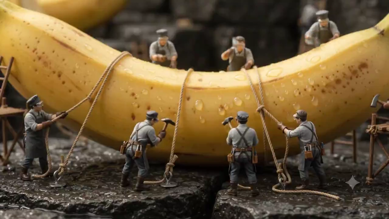 Miniature Chefs Transform a Colossal Banana Into Luxurious Gelato