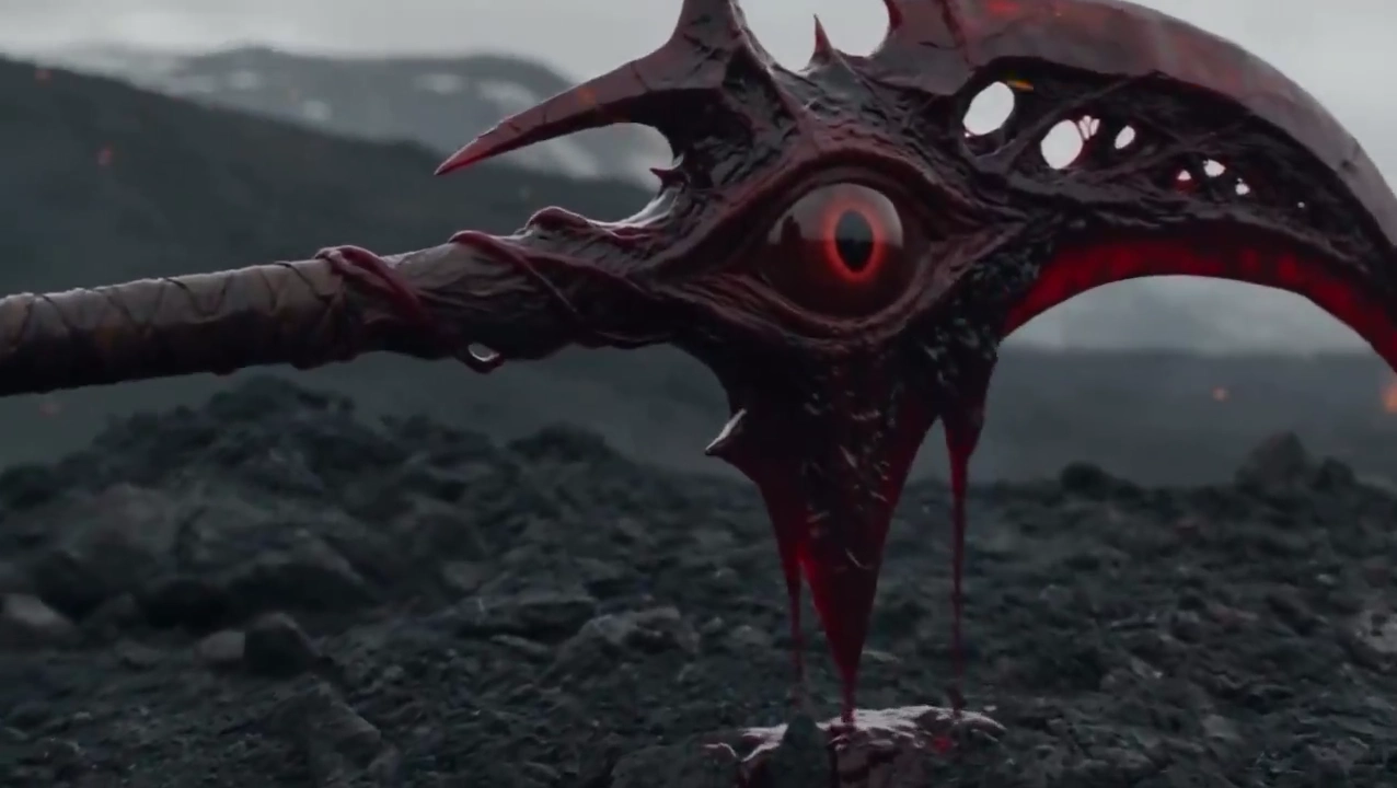 Red-Eyed Scythe Unleashes Molten Armor Transformation in Volcanic Cinematic