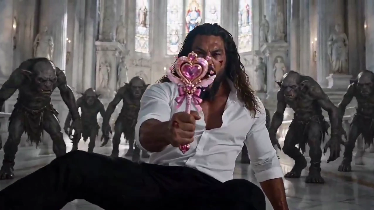 Floating Warrior Transforms Into Sailor Guardian Inside Moonlit Cathedral