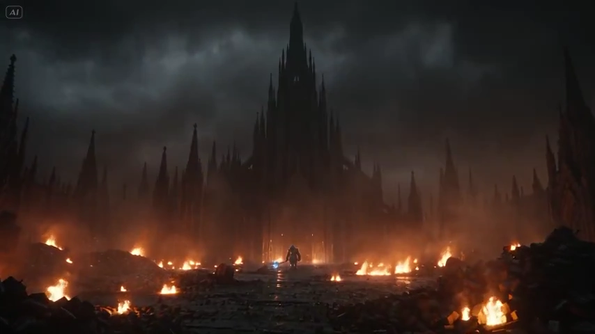 Colossal Orc Warlord's Crystal Axe Ignites Amid Thunderous Storm