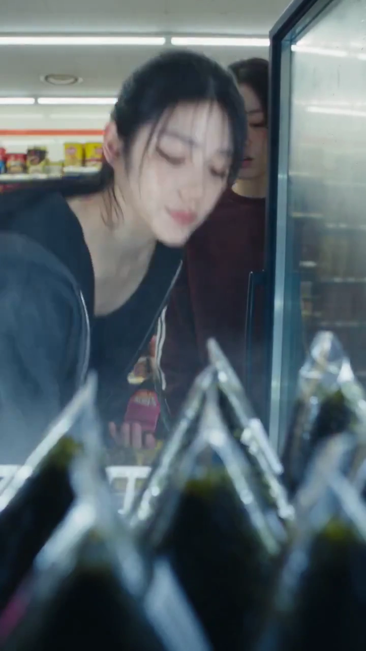 Korean Girls Laugh and Chat at Blue Table in Nighttime Vlog