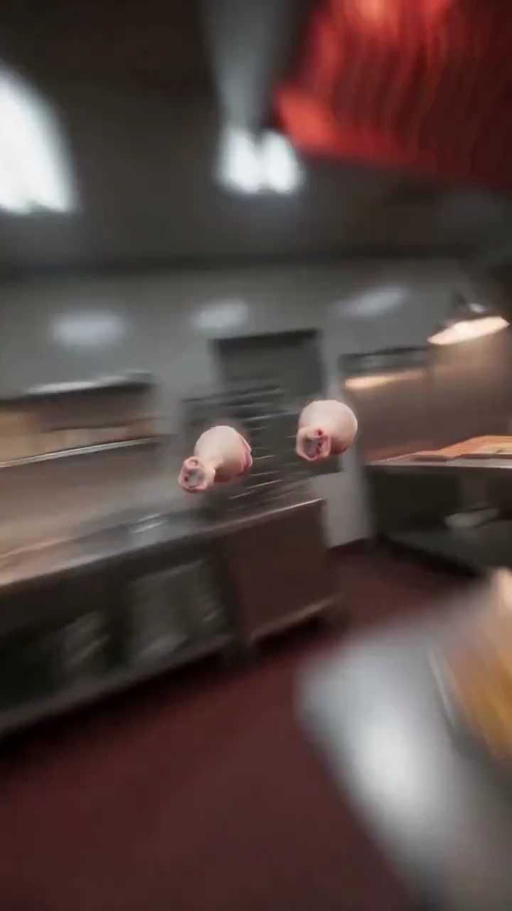 Crispy Chicken Drumsticks Glide Above a Fryer in Warm Light
