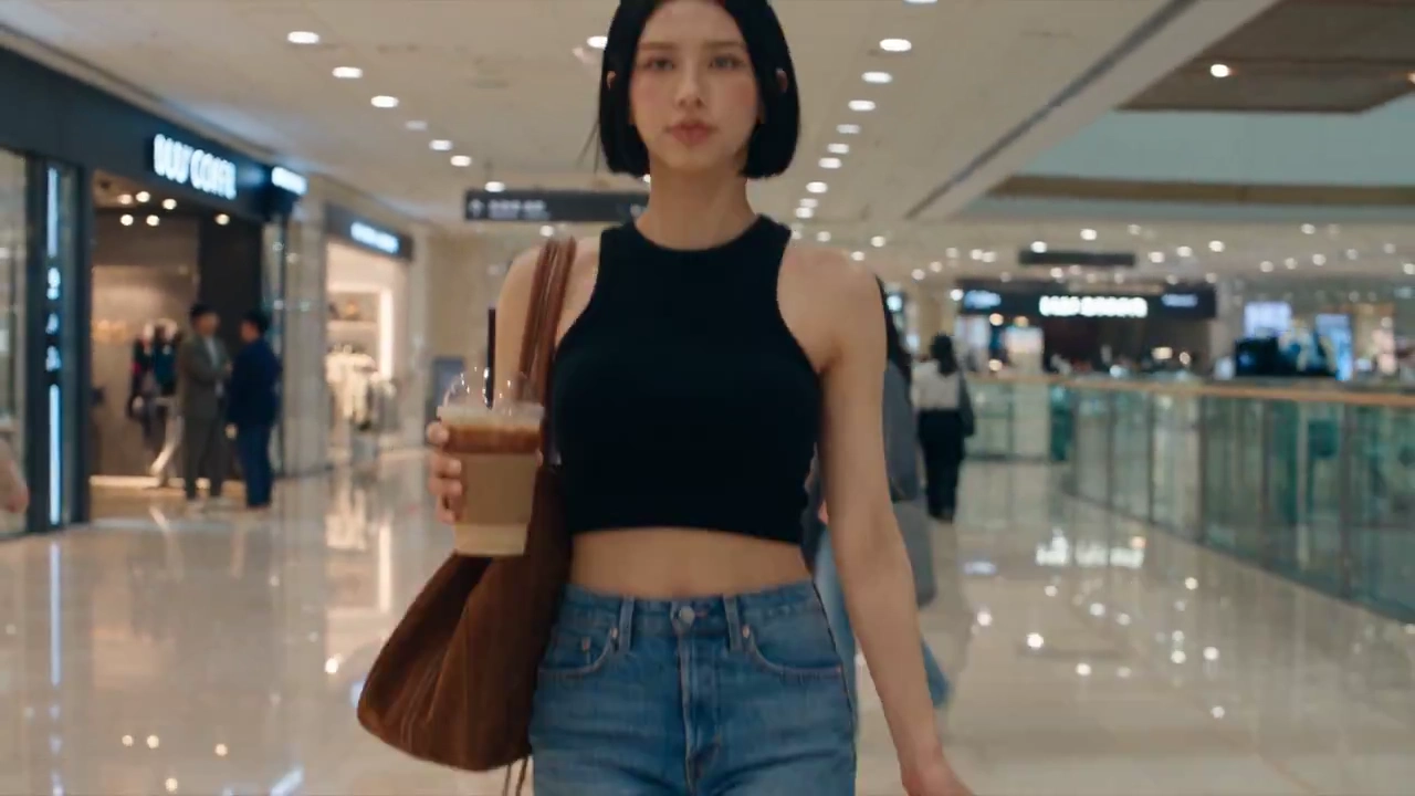 Cocky Shopper Slips on Polished Floor After Spilling Her Drink