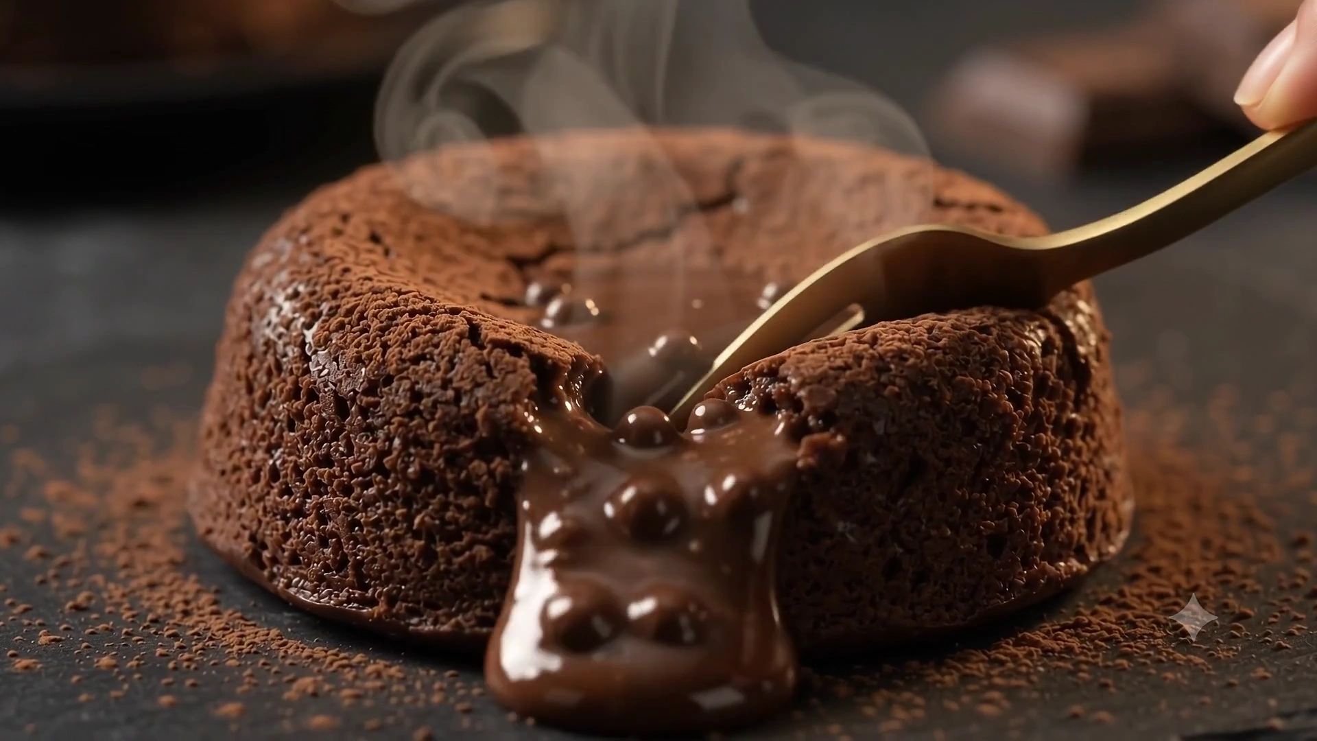 A Symphony of Cocoa and Cream: Molten Core Meets Gold Leaf
