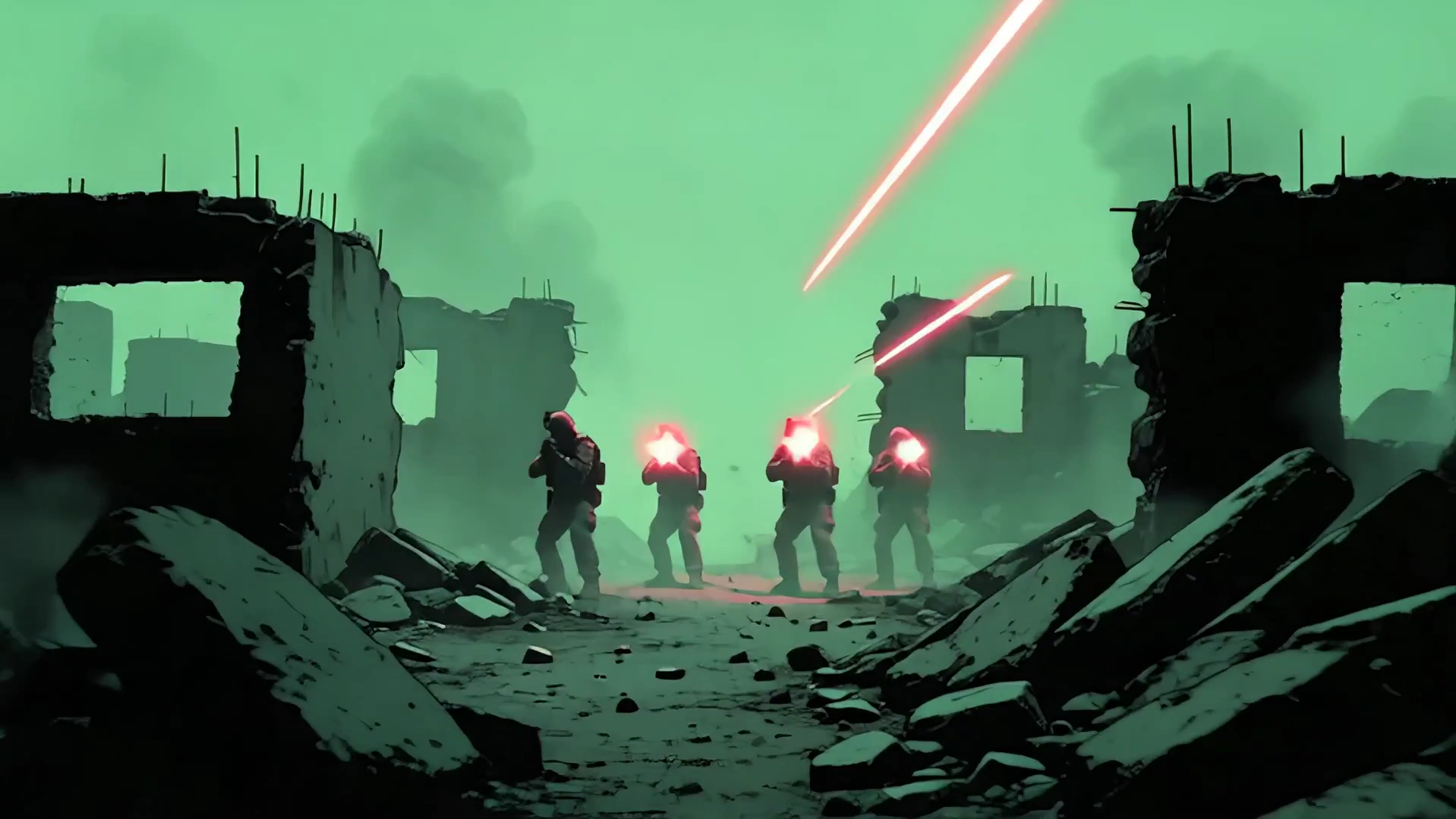 Special Ops Soldiers Sprint Through a Storm of Magenta Tracers