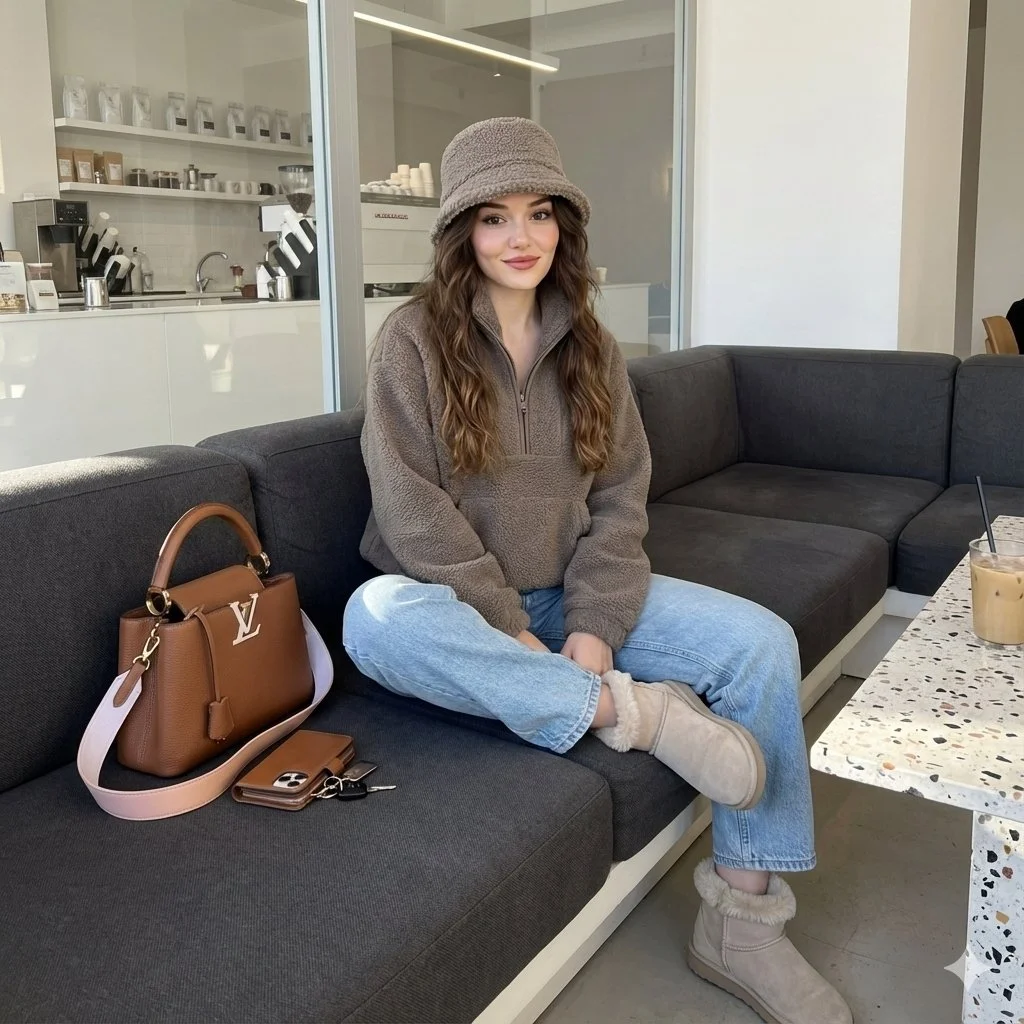 Cozy Chic: A Warm Winter Moment Captured in Time