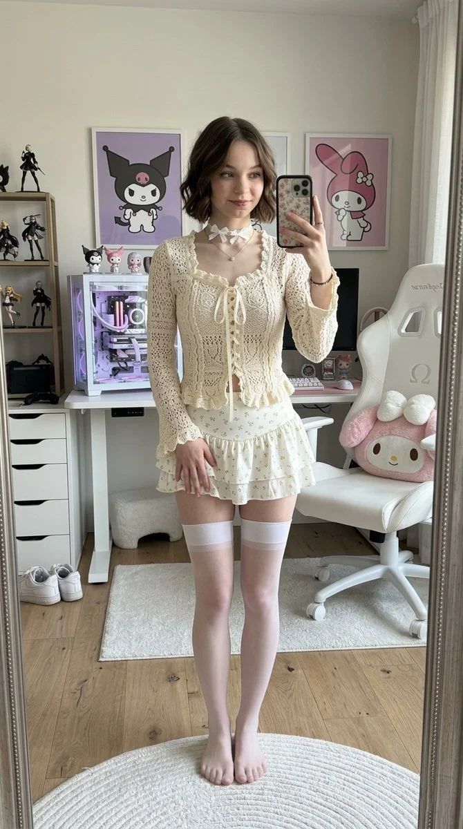 Cozy Gamer-Chic Mirror Moment