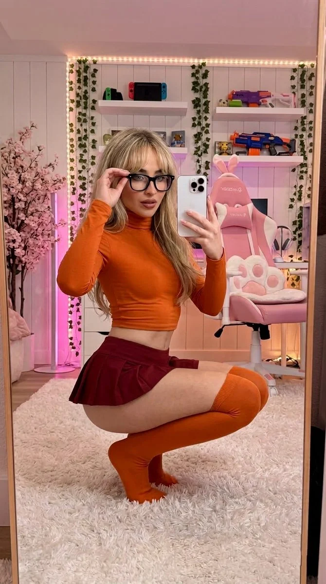 Cozy Velma Vibes in a Neon Gaming Room