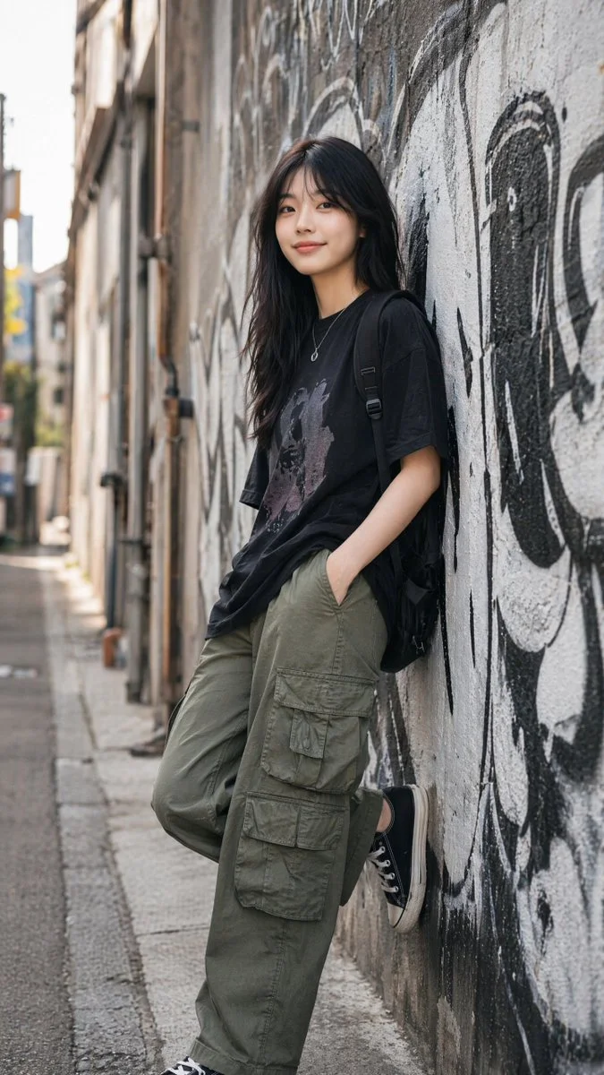 Create a Photorealistic Portrait of a Young East Asian Woman