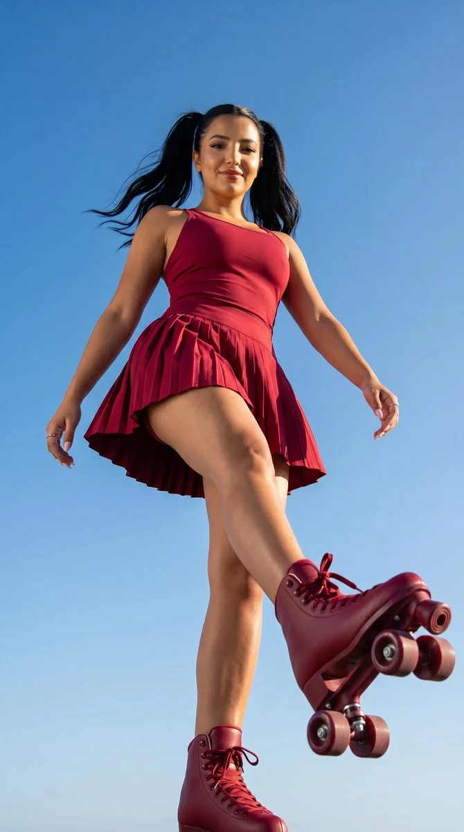 Crimson Velocity: Elite Roller Skating Power