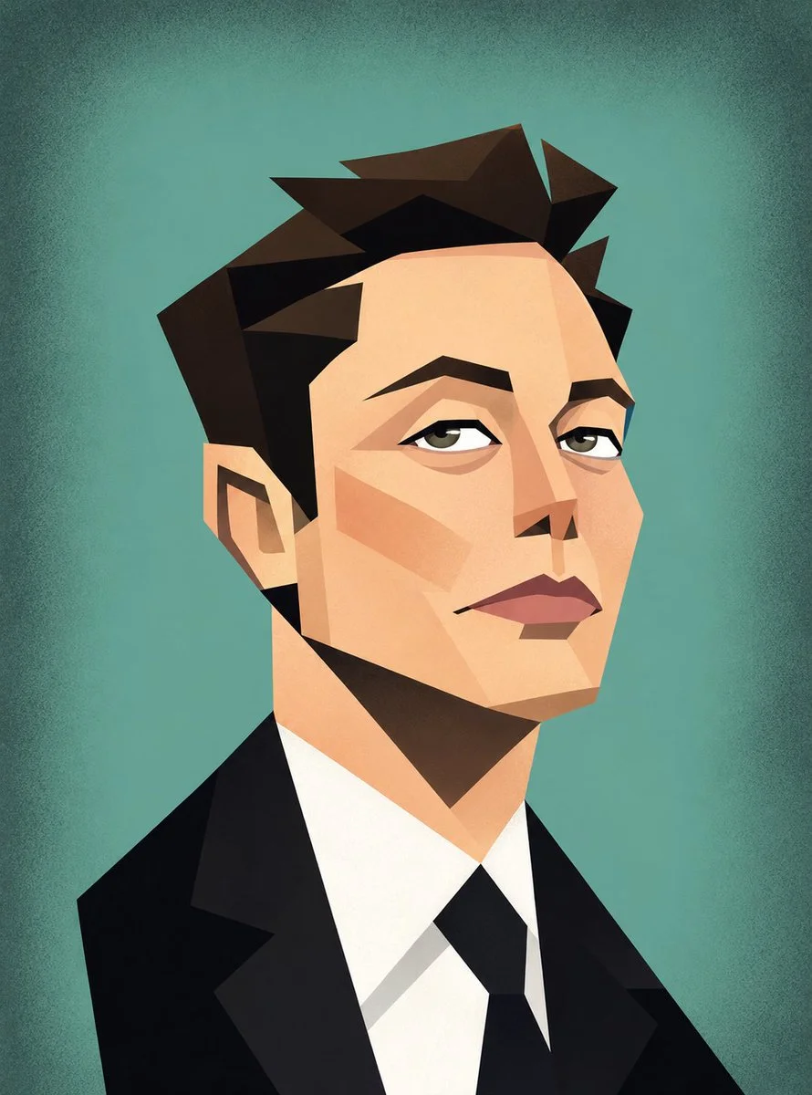 Cubist Caricatures of Icons: A Whimsical Take