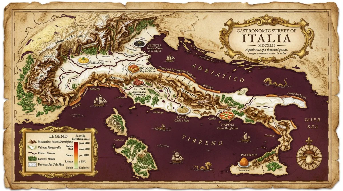 Culinary Cartography: A Spiced Topography of Flavorful Terrain