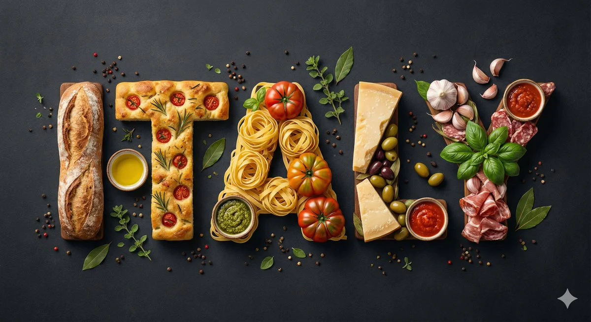 Culinary Typography: Countries in Flavorful Form