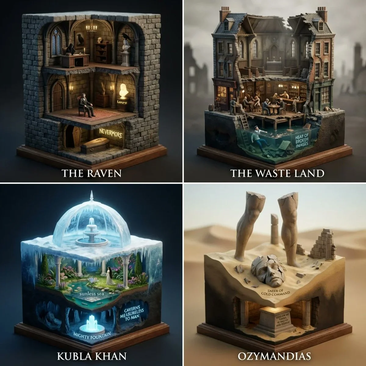 Cutaway Realms: Architectural Visions of Four Legendary Poems