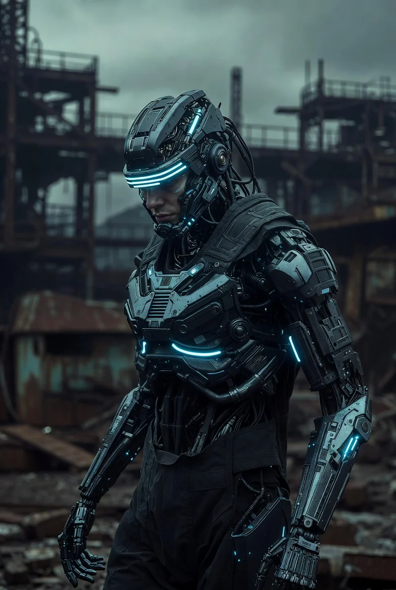 Cybernetic Assassin in a Dystopian World