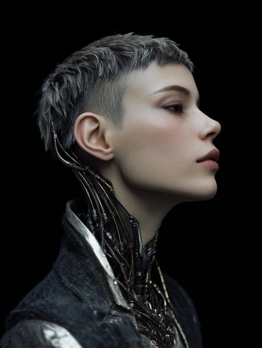 Cybernetic Elegance: The Future of Androgynous Beauty