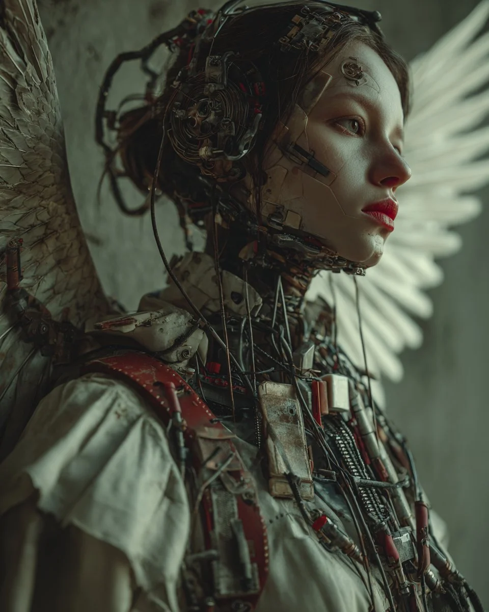 Cybernetic Seraph in Ruined Splendor