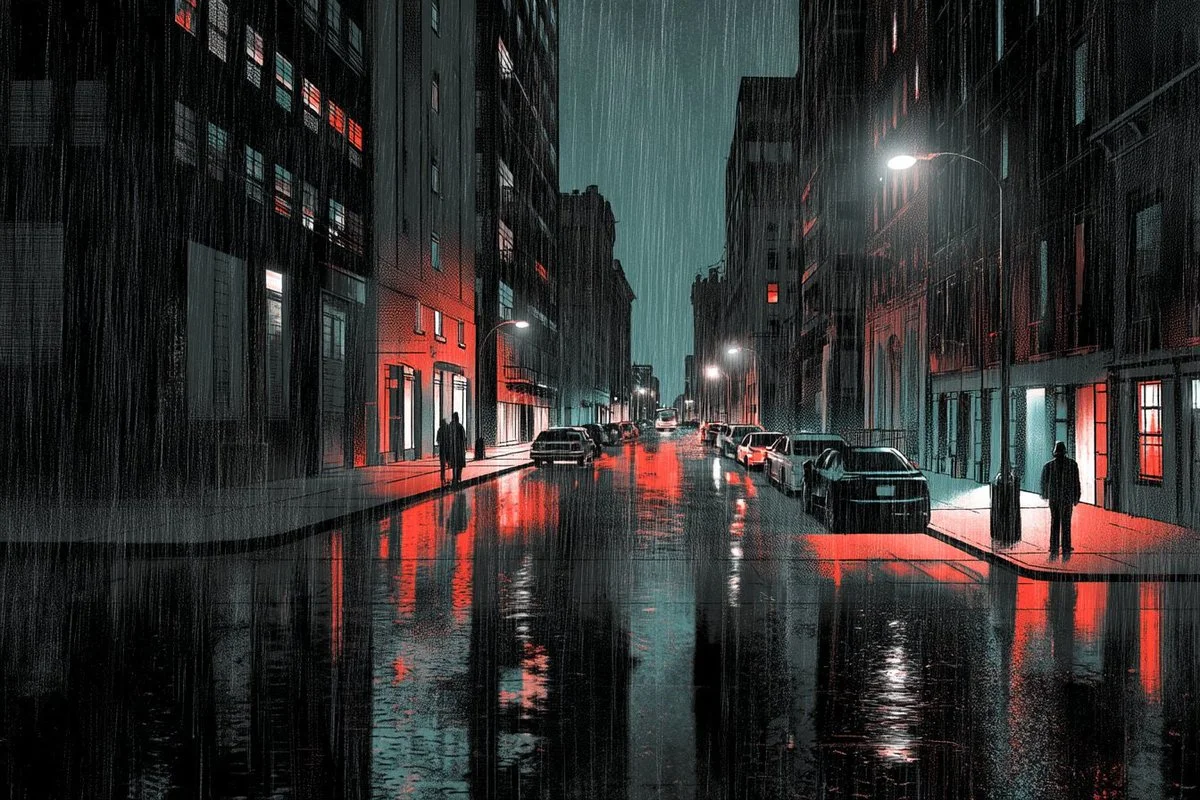 Dark Shadows: A Noir Graphic Novel Scene in High Contrast