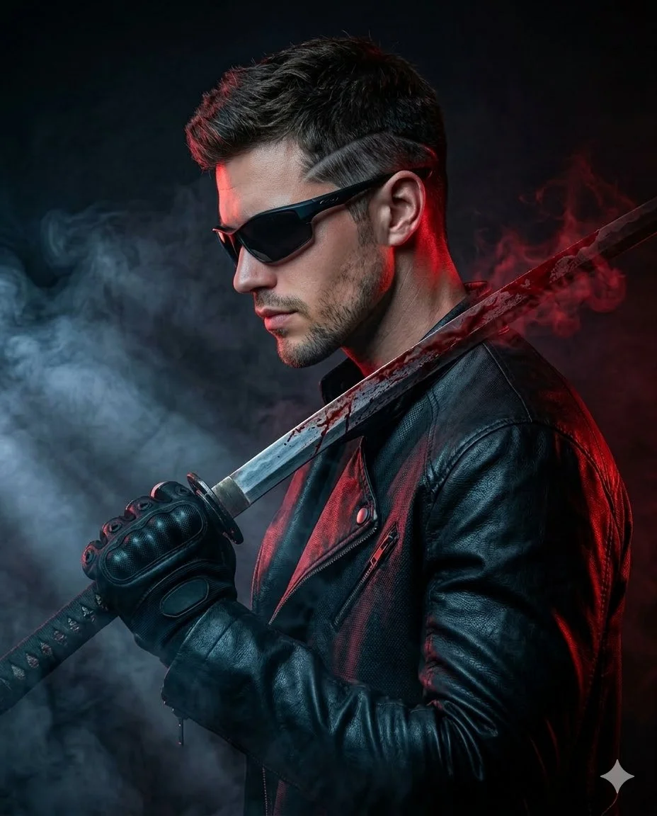 Dark Warrior: A Cinematic Action Poster