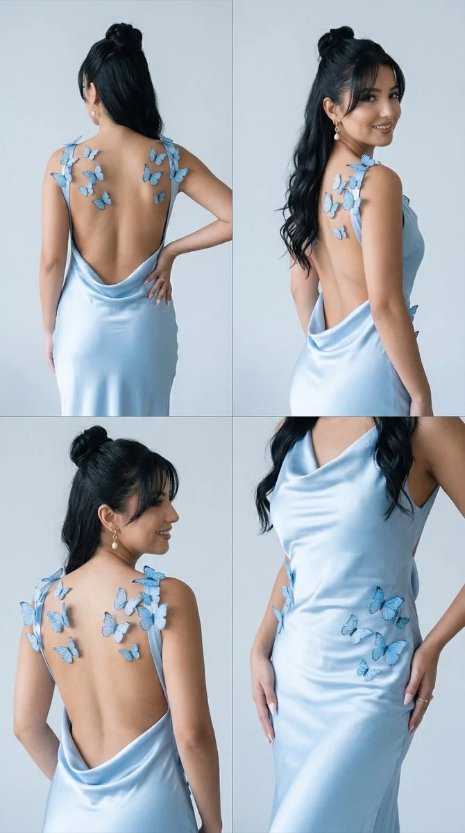 Delicate Butterflies on Satin: A Luxury Fashion Editorial