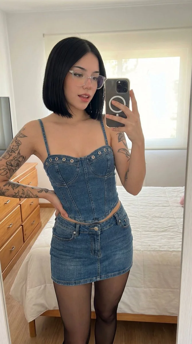 Denim Dreams: A Mirror Selfie Portrait