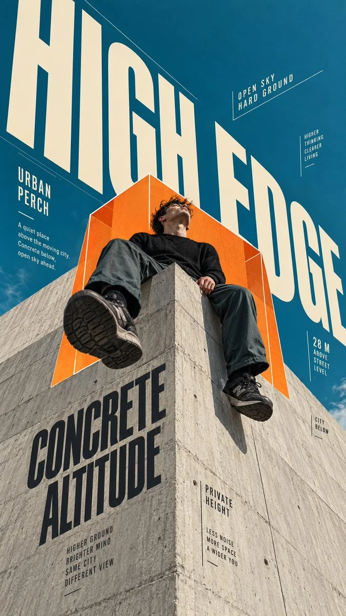 Designing a High-End Urban Editorial Poster with Brutalist Architecture and Perspective Typography