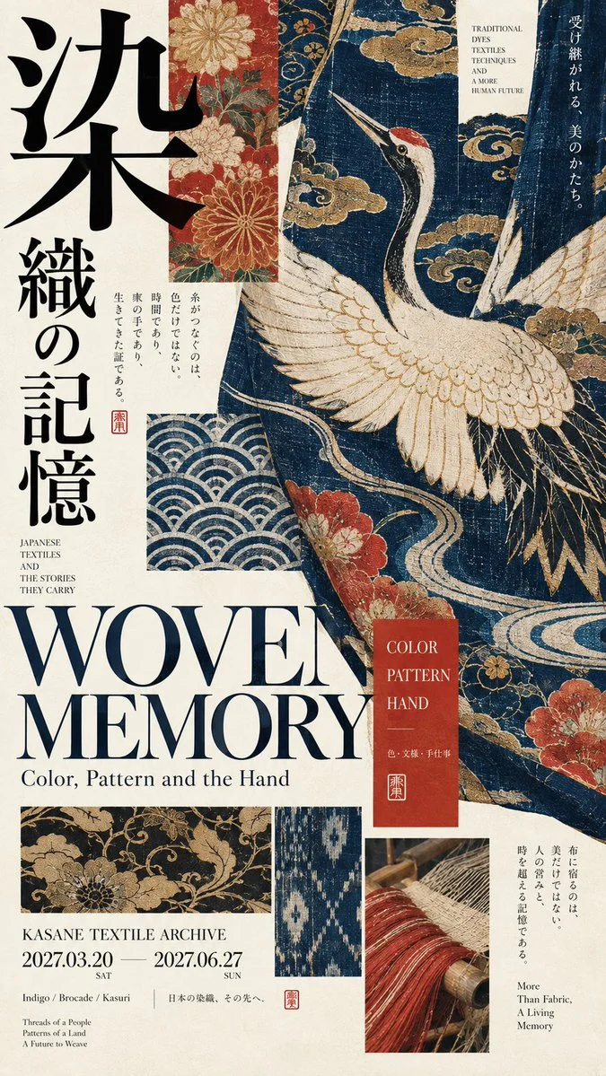 Designing a Refined Japanese Museum Poster with Traditional Craft and Modern Typography