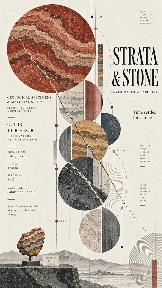 Designing a Vertical Editorial Poster with Contemporary Japanese Museum Aesthetic