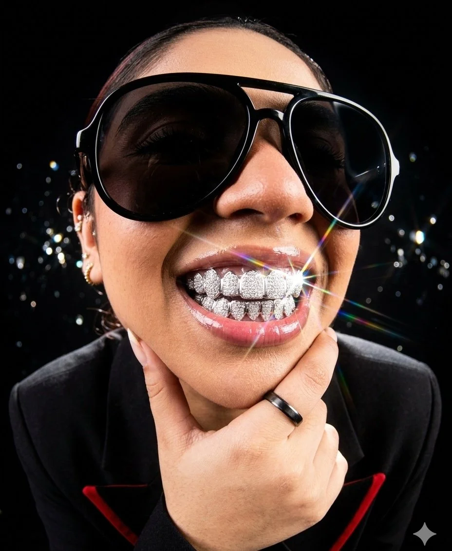 Diamond Grin in Extreme Close-Up