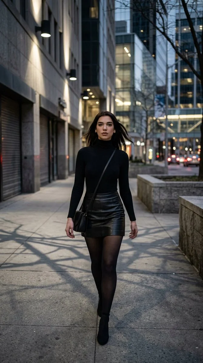 Dua Lipa emerges from shower in wet tank top on urban street