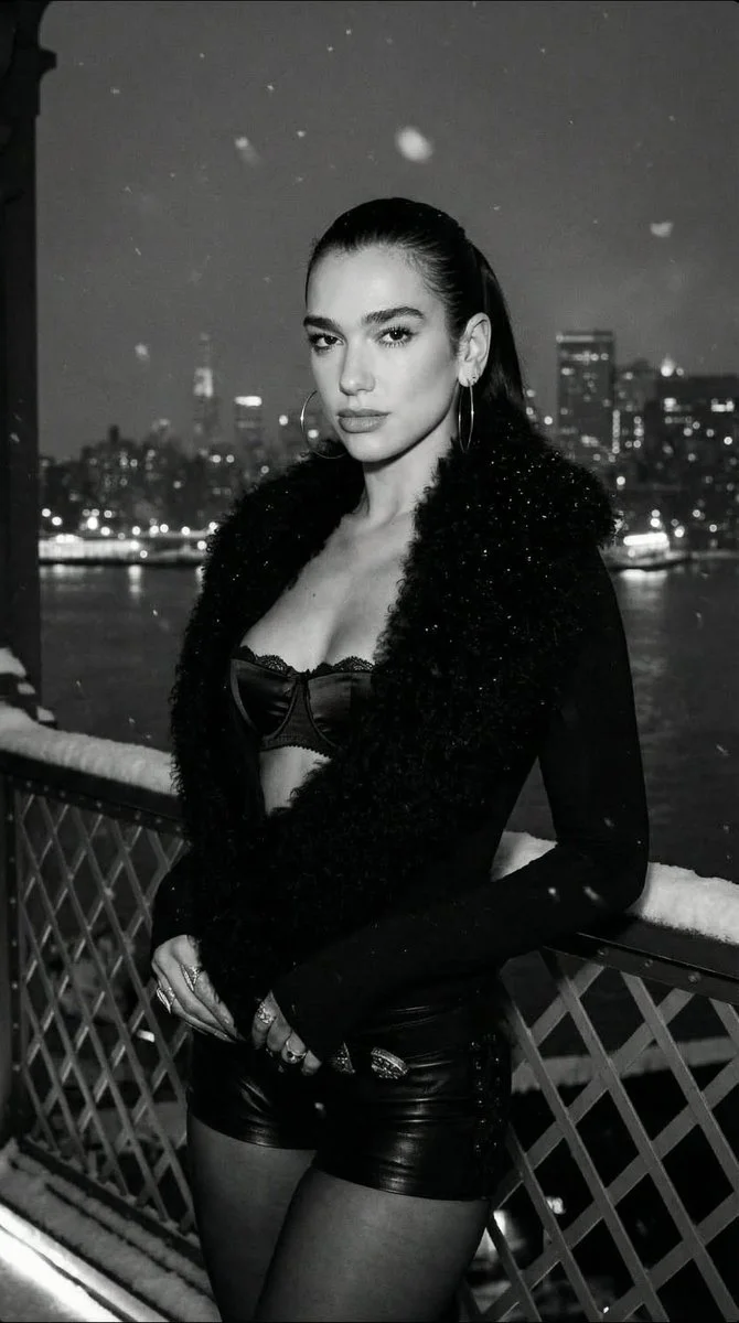 Dua Lipa: Urban Elegance in Monochrome Bliss