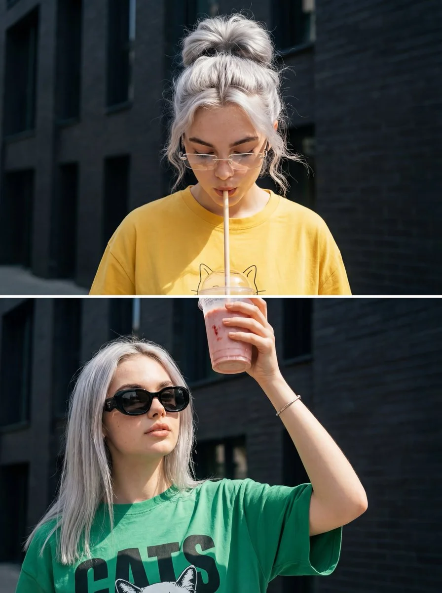 Dual Reflections: A Playful Interaction of Two Girls