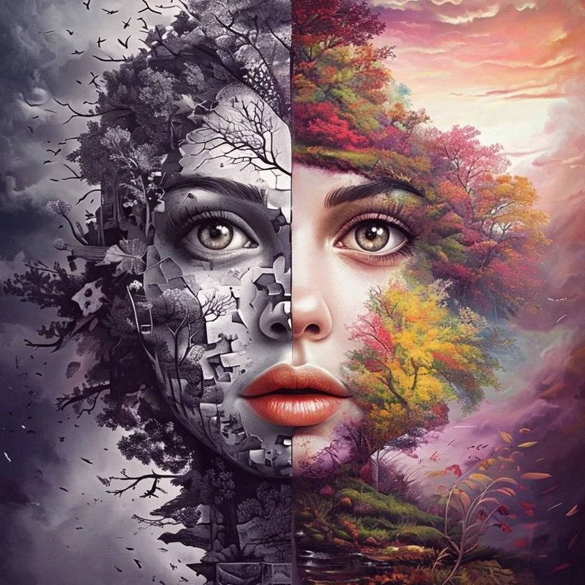 Duality in Nature: A Surreal Portrait