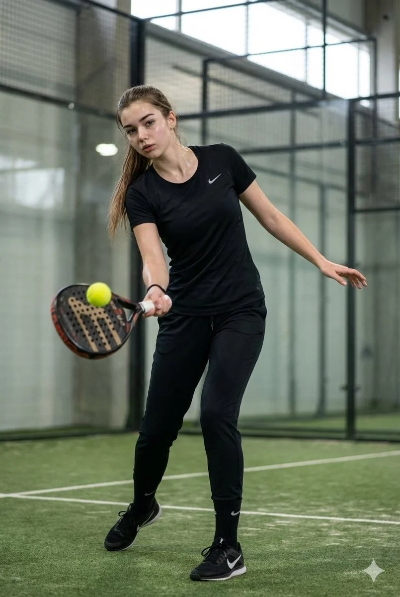 Dynamic Padel Play: A Moment Captured