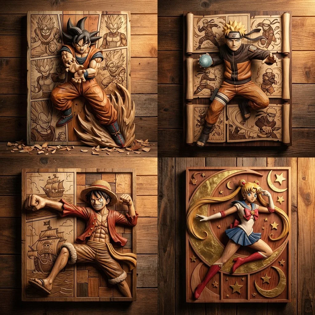 Dynamic Wood Carvings: Superheroes in Deep Relief Comic Panels