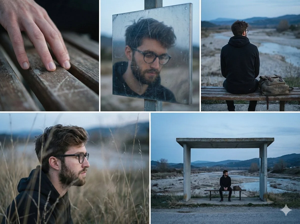 Echoes of Nostalgia: A Young Man's Quiet Reflection