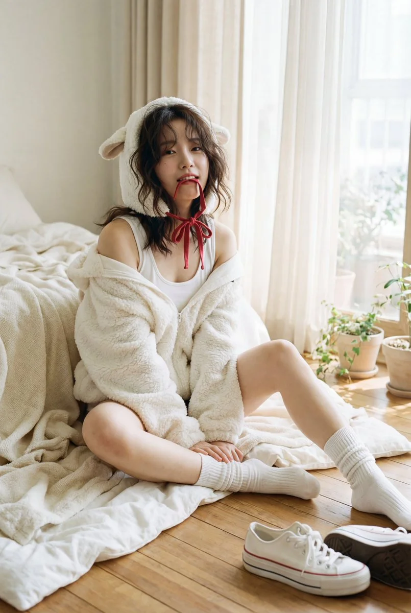 Effortless Confidence: A K-pop Idol's Mischievous Moment