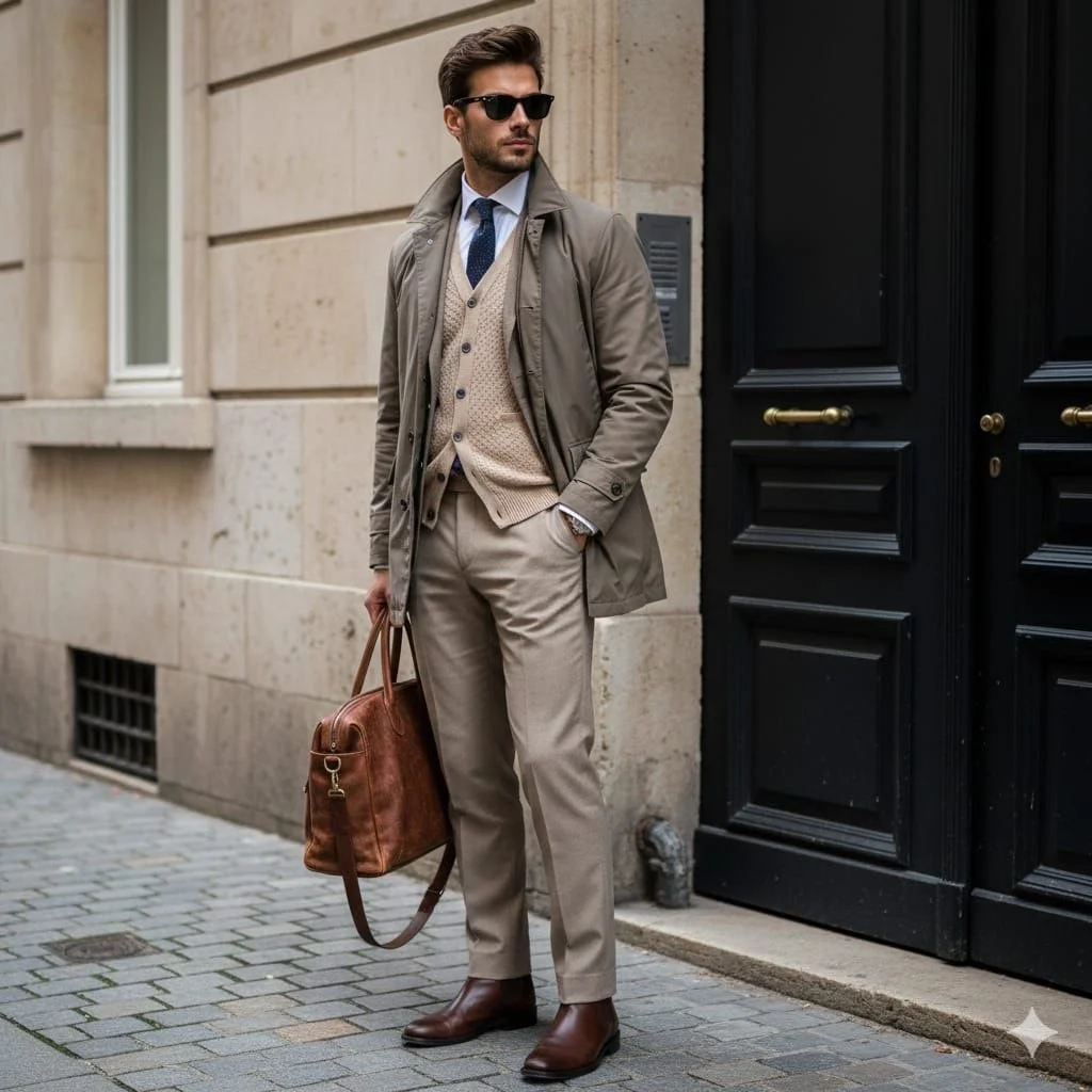 Effortless Elegance on Cobblestone Streets