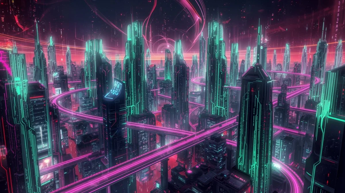 Electric Dreams: Neon Cybernetic Surrealism