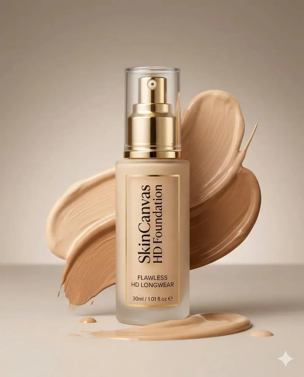 Elegance Captured: SkinCanvas HD Foundation in Luxe Frosted Glass