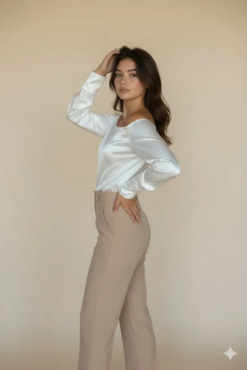 Elegance Defined: A Portrait in Satin and Serenity