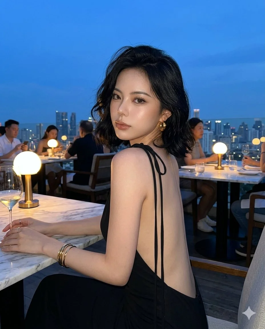 Elegance in Blue Hour: A Rooftop Retreat