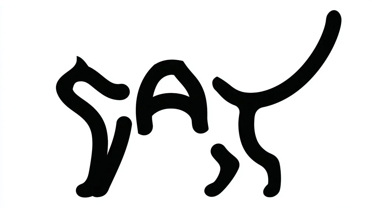 Elegance in Letters: AI Interpretations of the Word 'CAT' as a Feline