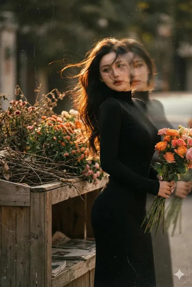 Elegance in Motion: A Dreamy Floral Portrait