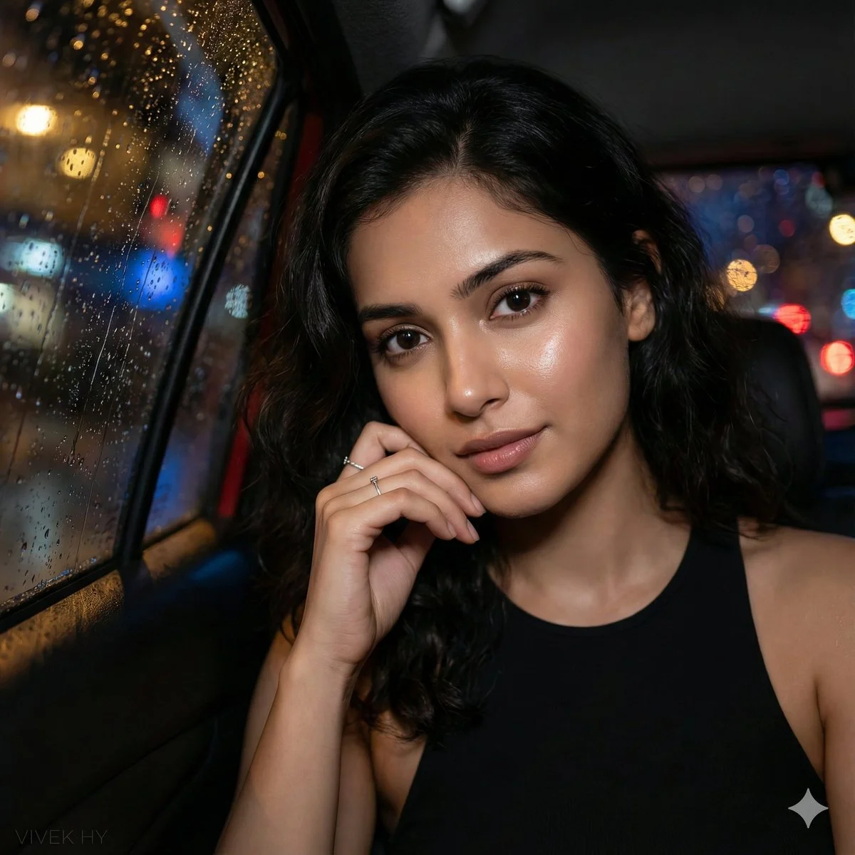 Elegance in Motion: A Nighttime Portrait