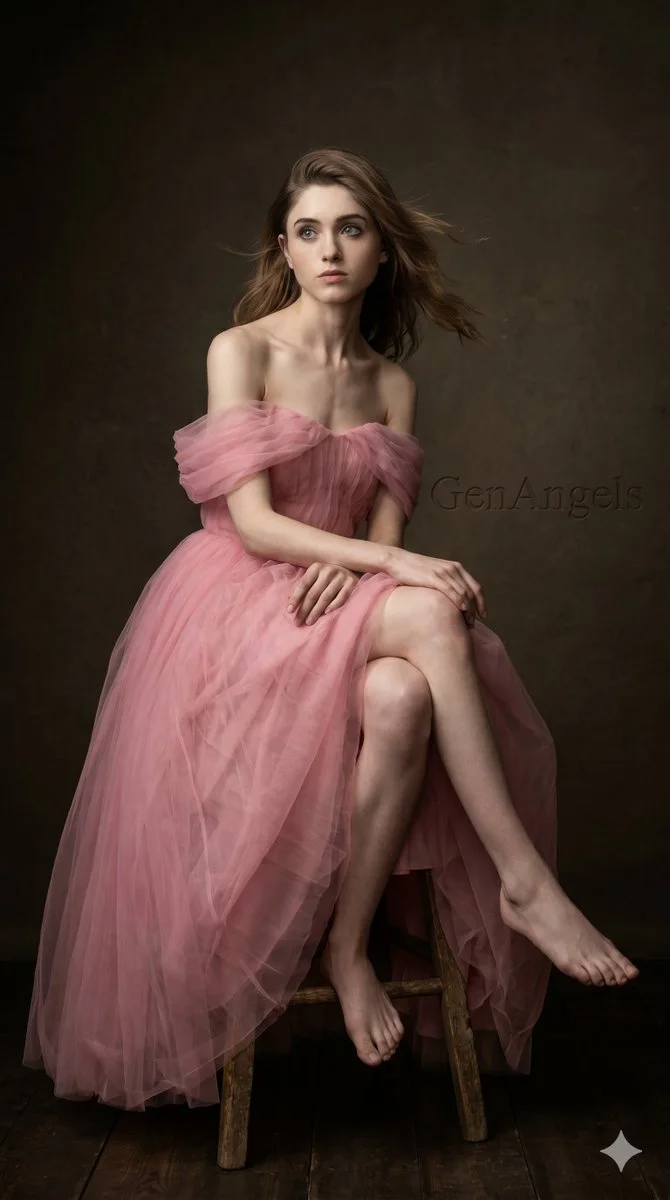 Elegance in Pink Tulle: A Cinematic Portrait